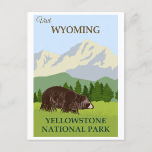 Carte Postale Ours du parc national vintage Yellowstone