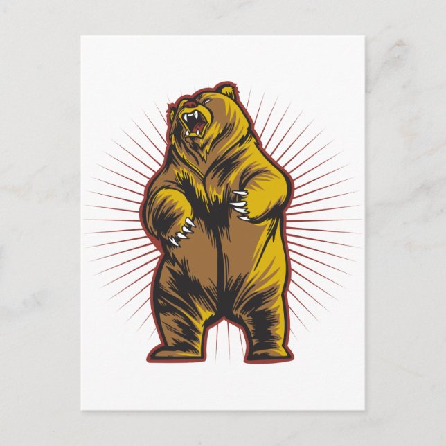 Carte Postale Ours en colère (Devant)