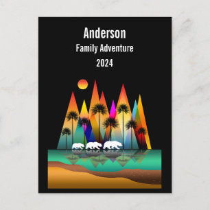 Carte Postale Ours En Forêt Montagnes Modernes