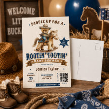 Ours en peluche Cowboy Teddy Bear Western QR RSVP