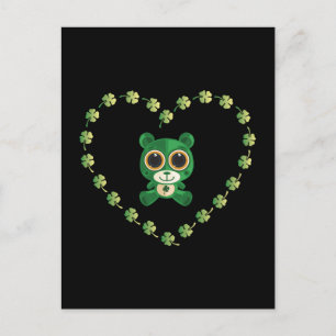 Carte Postale Ours en peluche de la Saint-Patrick