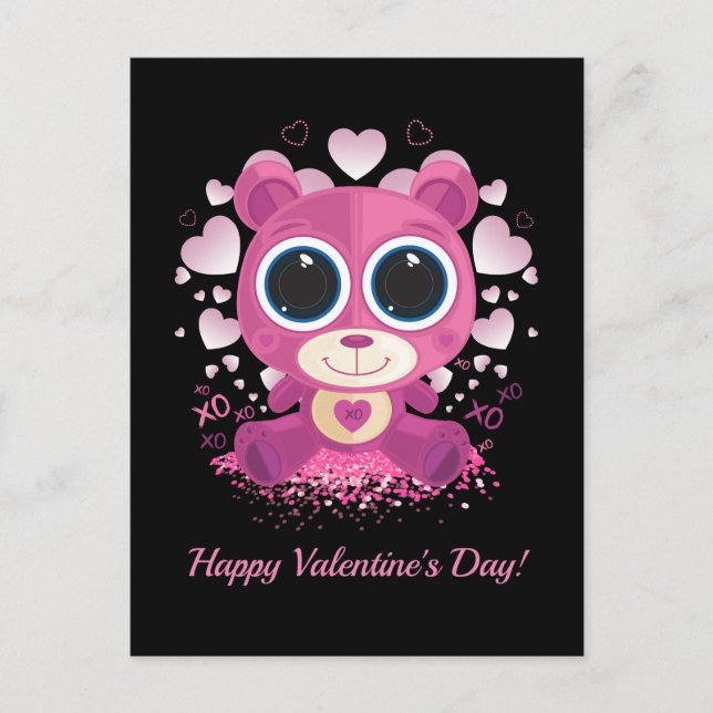 Carte Postale Ours en peluche de la Saint-Valentin (Devant)