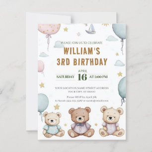 Carte Postale Ours en peluche personnalisé Anniversaire