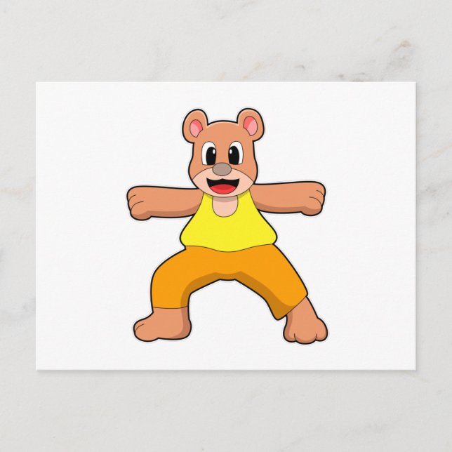 Carte Postale Ours en yoga en position debout (Devant)