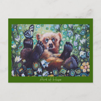 Carte Postale Ours et papillon