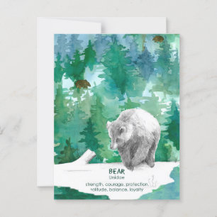 Carte Postale Ours Faune Forêt Force Encouragement