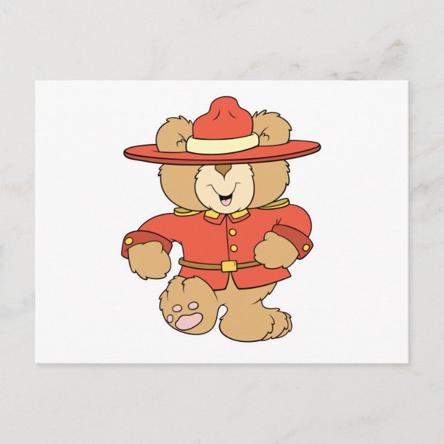 Carte Postale Ours Gendarme Canadien (Devant)