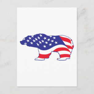 Carte Postale Ours grizzli patriotique