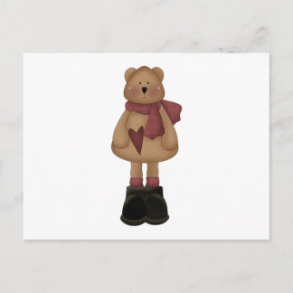 Carte Postale ours hivernal mignon