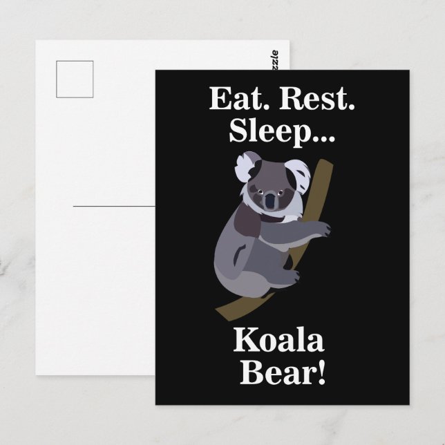 Carte Postale Ours Koala Drôle (Devant / Derrière)