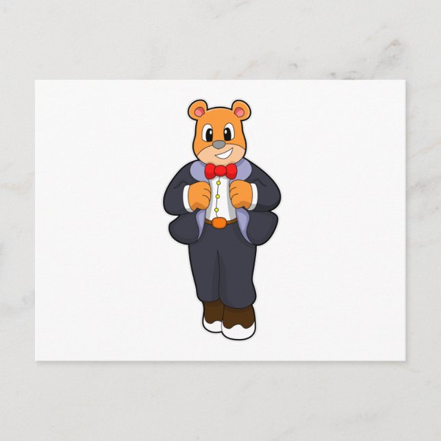 Carte Postale Ours marié en costume (Devant)