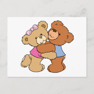 Carte Postale Ours mignons Bisous d'ours