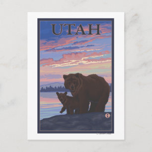 Carte Postale Ours noir et oursonUtah
