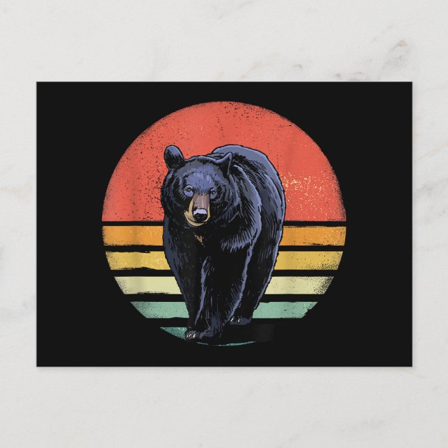 Carte Postale Ours noir Vintage (Devant)