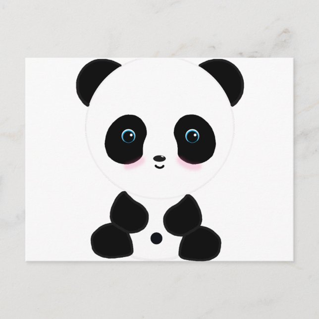 Carte Postale Ours Panda Broussant (Devant)