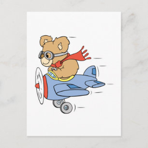 Carte Postale Ours pilote idiot
