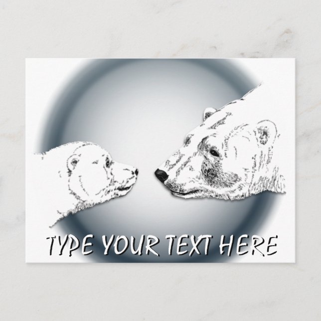 Carte postale Ours Polaire Carte postale Ours Mère (Devant)