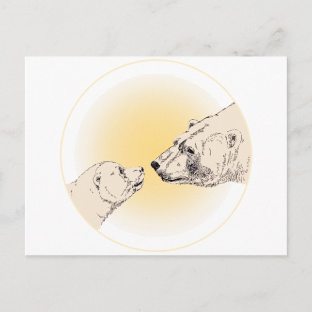 Carte postale Ours Polaire Carte postale Ours Mère (Devant)