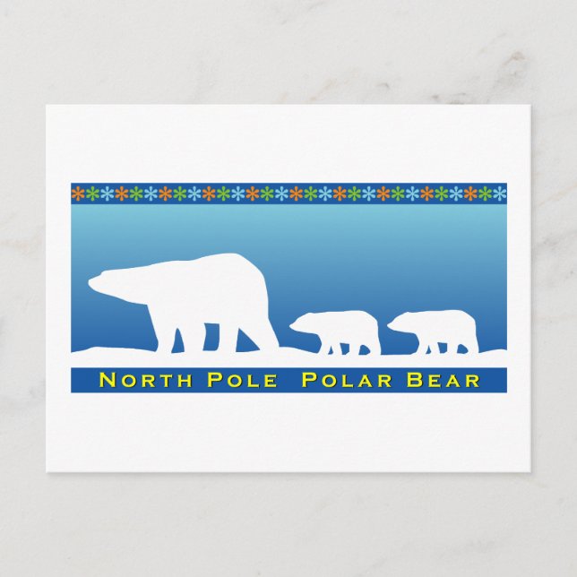Carte Postale Ours polaire sur glace (Devant)