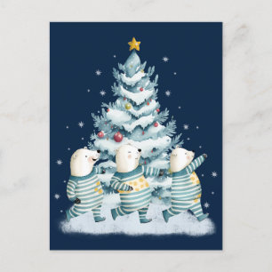 Carte Postale Ours polaires à l'aquarelle