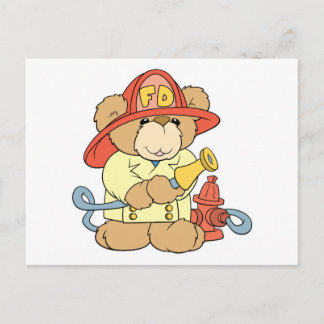 Carte Postale Ours pompier mignon