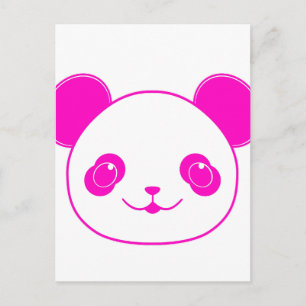 Carte Postale Ours rose Kawaii Panda