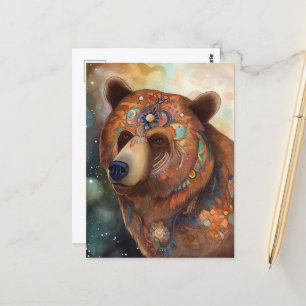 Carte Postale Ours Whimsical coloré