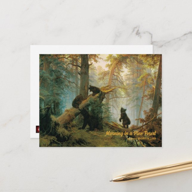 Carte Postale Oursons 1889 Vintage (Devant/Arrière en situation)