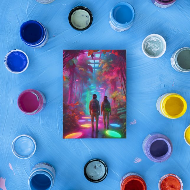 Carte Postale Out of this World - Réalité virtuelle Neon Jungle (Créateur téléchargé)