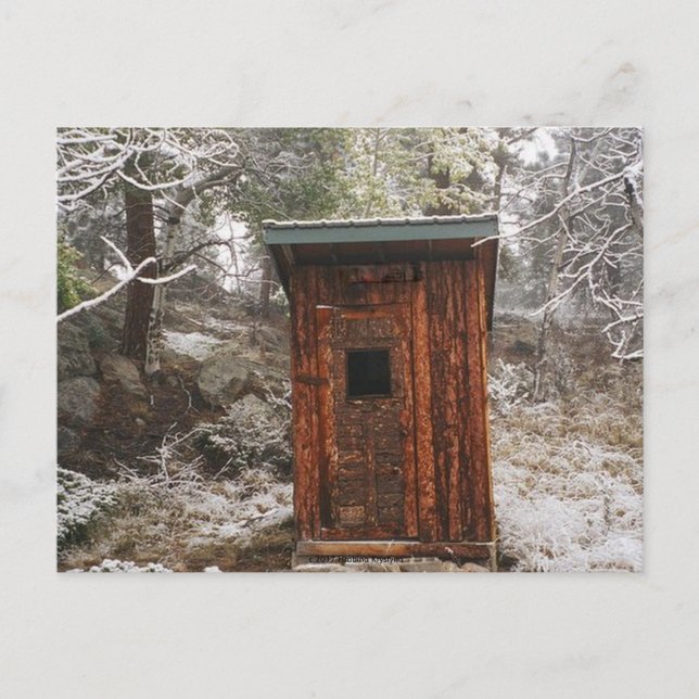 CARTE POSTALE OUTHOUSE IN THE SNOW (Devant)