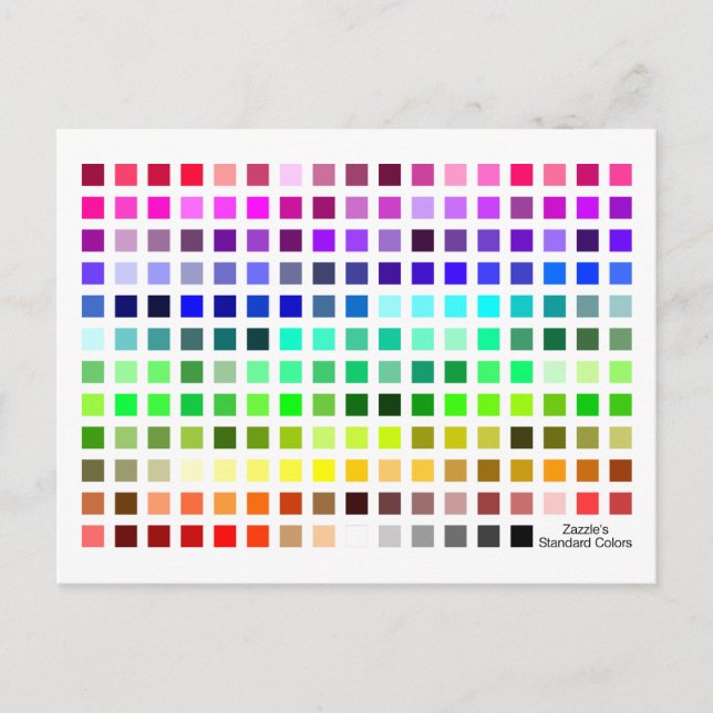 Carte Postale Outil de référence du graphique couleur (Devant)