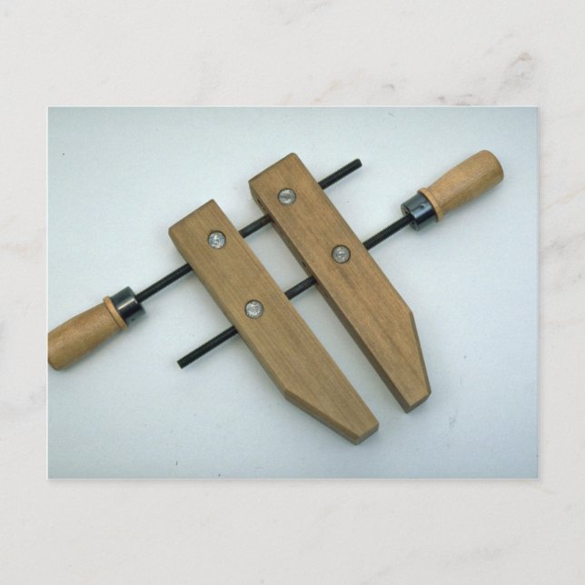Carte Postale Outils de commerce - Vis à main en bois simple (Devant)
