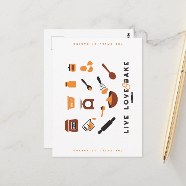 Carte Postale Outils de cuisson doux (Devant/Arrière en situation)