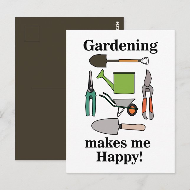 Carte Postale Outils de jardinage Jardinage  (Devant / Derrière)