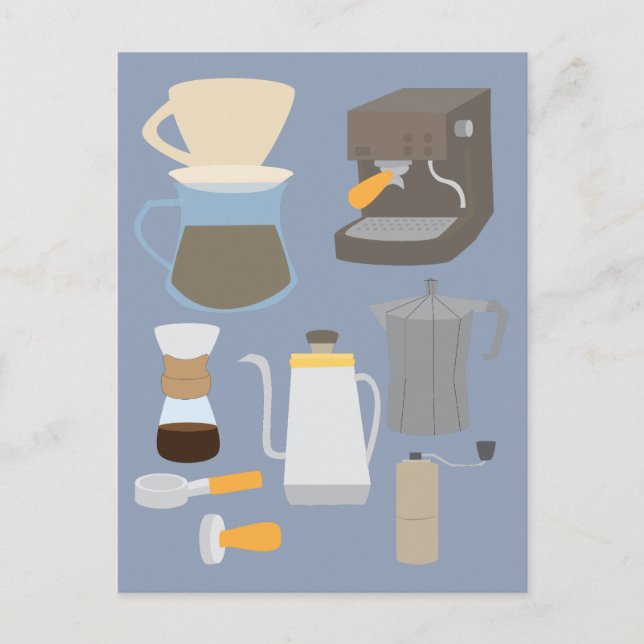 Carte Postale Outils de machine à café (Devant)