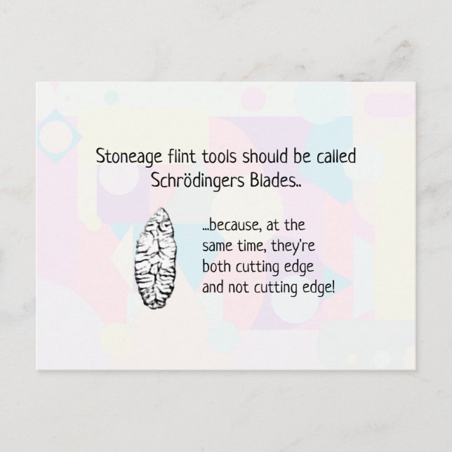 Carte Postale Outils Flint Stoneage - aka Blades Schrodingers (Devant)