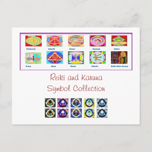 Carte Postale Outils principaux de Reiki - dons des symboles n (Devant)