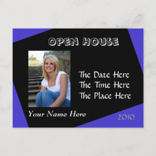carte postale ouverte bleue et noire