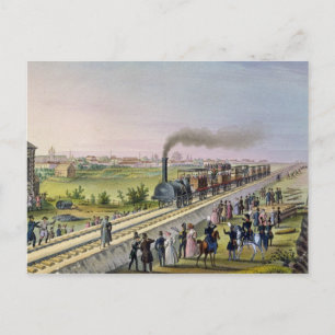 Carte Postale Ouverture de la première ligne de chemin de fer
