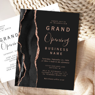 Carte Postale Ouverture officielle de l'entreprise Rose noire Or