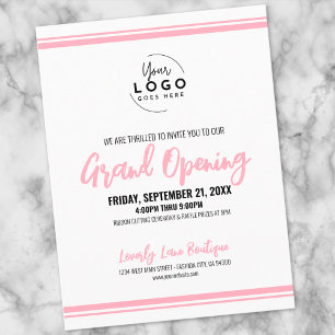 Carte Postale Ouverture solennelle d'entreprise avec logo rose m