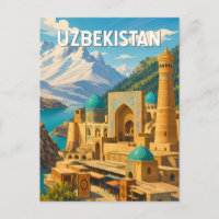 Ouzbékistan Illustration Voyage Art Vintage