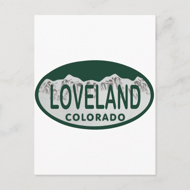 Carte Postale Oval de licence Loveland (Devant)