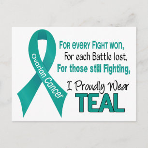 Carte Postale Ovarian Cancer For Every... I Proudly Wear Teal 1