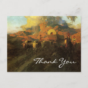 Carte Postale Overland Trail par Frank Tenney Johnson, Merci