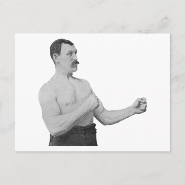 Carte Postale Overly Manly Man Meme (Devant)