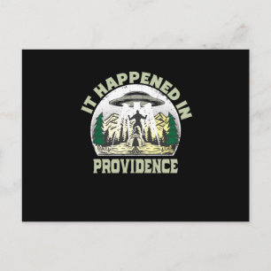 Carte Postale OVNI Alien dans la ville providence