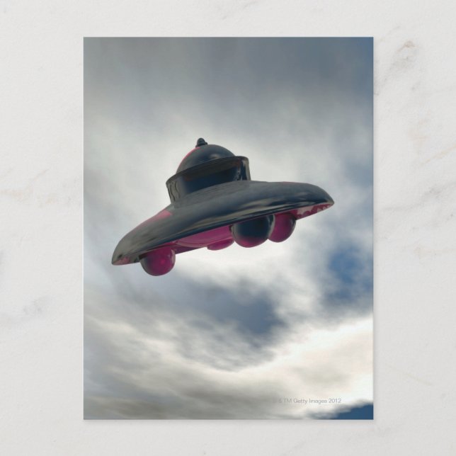 Carte Postale OVNI traversant les nuages (Devant)