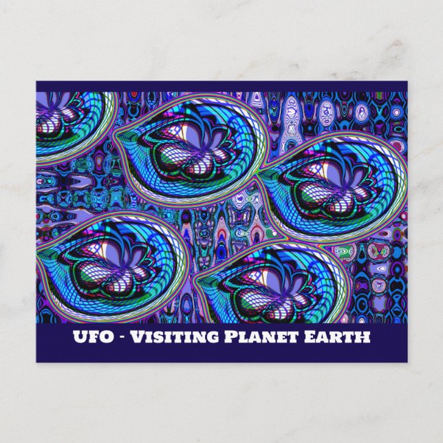 Carte Postale OVNI - Visite de la planète Terre (Devant)
