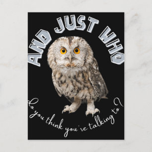Carte Postale Owl : Et Juste À Qui Pensez-Vous Parler ?